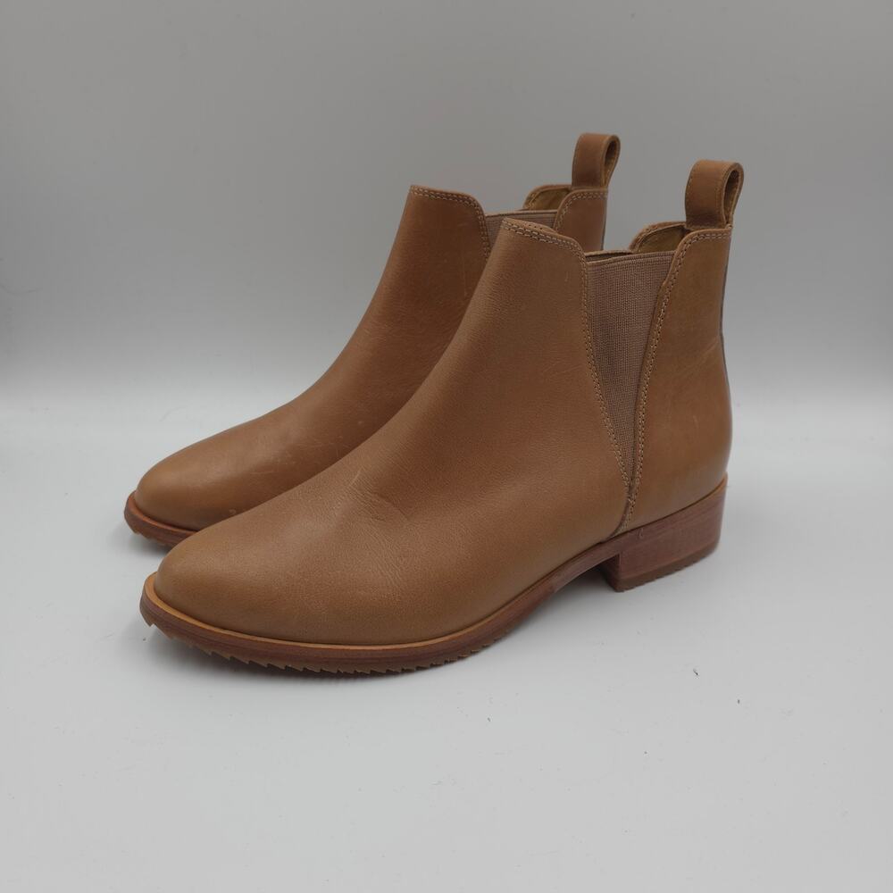 Nisolo Eva Everyday Chelsea Boots Brandy Tan Leather Ankle Booties Size 6